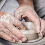 clay, pottery, hands