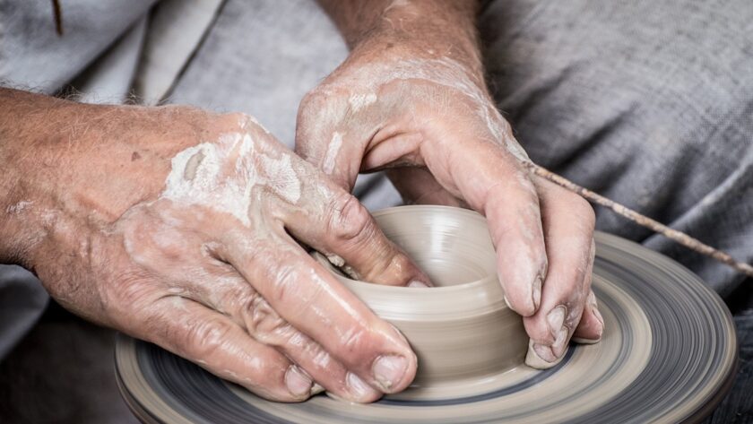 clay, pottery, hands